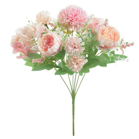 COSTYLE 7 Heads Silk Peony Artificial Fake Flowers Bunch Bouquet for Home Wedding Party Decor