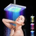 thumbnail image 1 of COSTYLE 8 Inch 7 Colors LED Shower Head Rainfall Square Bathroom Overheld Shower Heads, 1 of 5