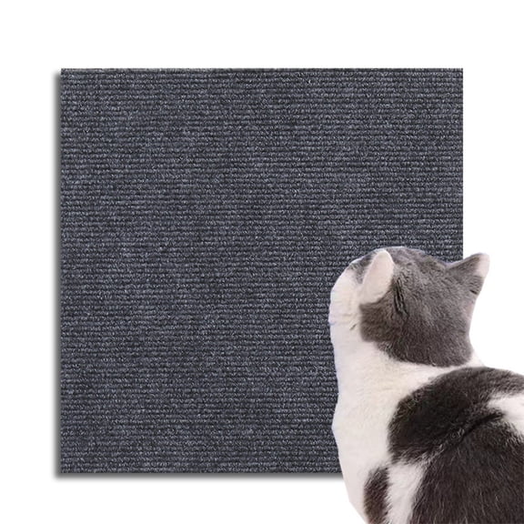 COSTYLE Cat Scratching Mat, 39.4"x15.8" Trimmable Self-Adhesive Cat Scratching Carpet Mat Furniture Protector - Dark grey