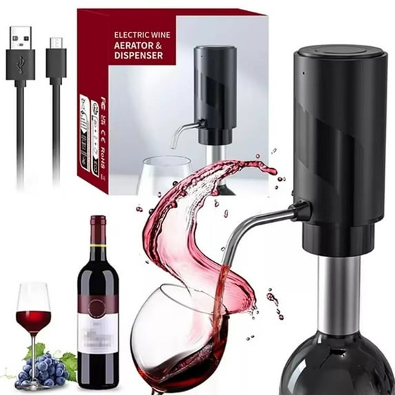 COSTYLE Electric Wine Aerator Pourer Rechargeable Automatic Wine Decanter Stainless Steel Wine Dispenser Wine Accessories Gifts