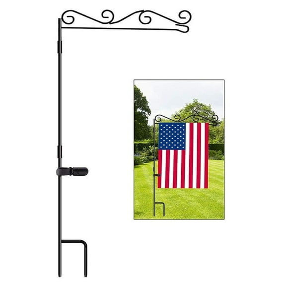 COSTYLE Garden Flag Stand Premium Flag Pole Holder Metal 38"H x 16"W for Outdoor Decor