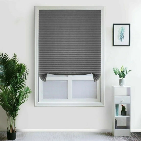 COSTYLE Pleated Window Paper Shades Light Filtering Blinds Gray 36" x 72"
