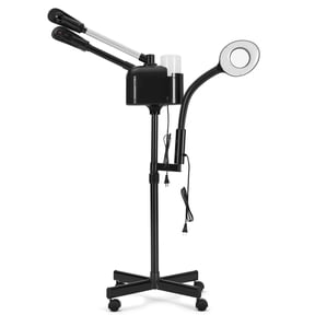 COSVALVE 3in1 Facial Steamer 5X LED Magnifying Lamp,Hot/Cold Spray Face Spa Ozone Steam for Deep Cleaning,Moisturizing Fast Heating Personal Salon Beauty Skin Care Machine(Black)