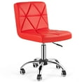 thumbnail image 1 of COSVALVE Armless Desk Chair Low Back Swivel Barber Chair Office Task Computer (Red), 1 of 9