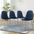 thumbnail image 1 of COSVALVE Dining Chairs Set of 4 Modern Velvet Upholstered Side Chair, Accent Chairs with Metal Legs for Kitchen Dining Room (Blue), 1 of 7