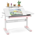 thumbnail image 1 of COSVALVE Height Adjustable Kids Study Desk Girl Boy Student Table Tilter Desktop with Drawer,Shelf(Pink), 1 of 22
