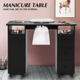 thumbnail image 1 of COSVALVE Manicure Table Nail Desk Salon Beauty Workstation with Electric Dust Collector,Wrist Cushion,Lockable Wheels,Drawers(Black), 1 of 12