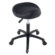 COSVALVE Saddle Rolling Barber Swivel Stool Height Adjustable,Thick Seat,Ultra-Quiet,Beauty Spa Salon Hydraulic Chair for Hair StylistBlack