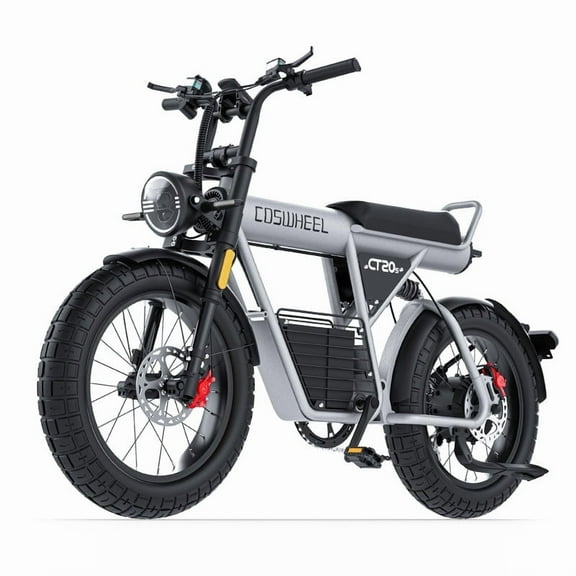 COSWHEEL CT20S Electric Bike 60V 1500W Motor 27.5Ah Battery 20" Fat Tires 40MPH, Dual Suspension Shimano 7-Speed for Adult Ebike