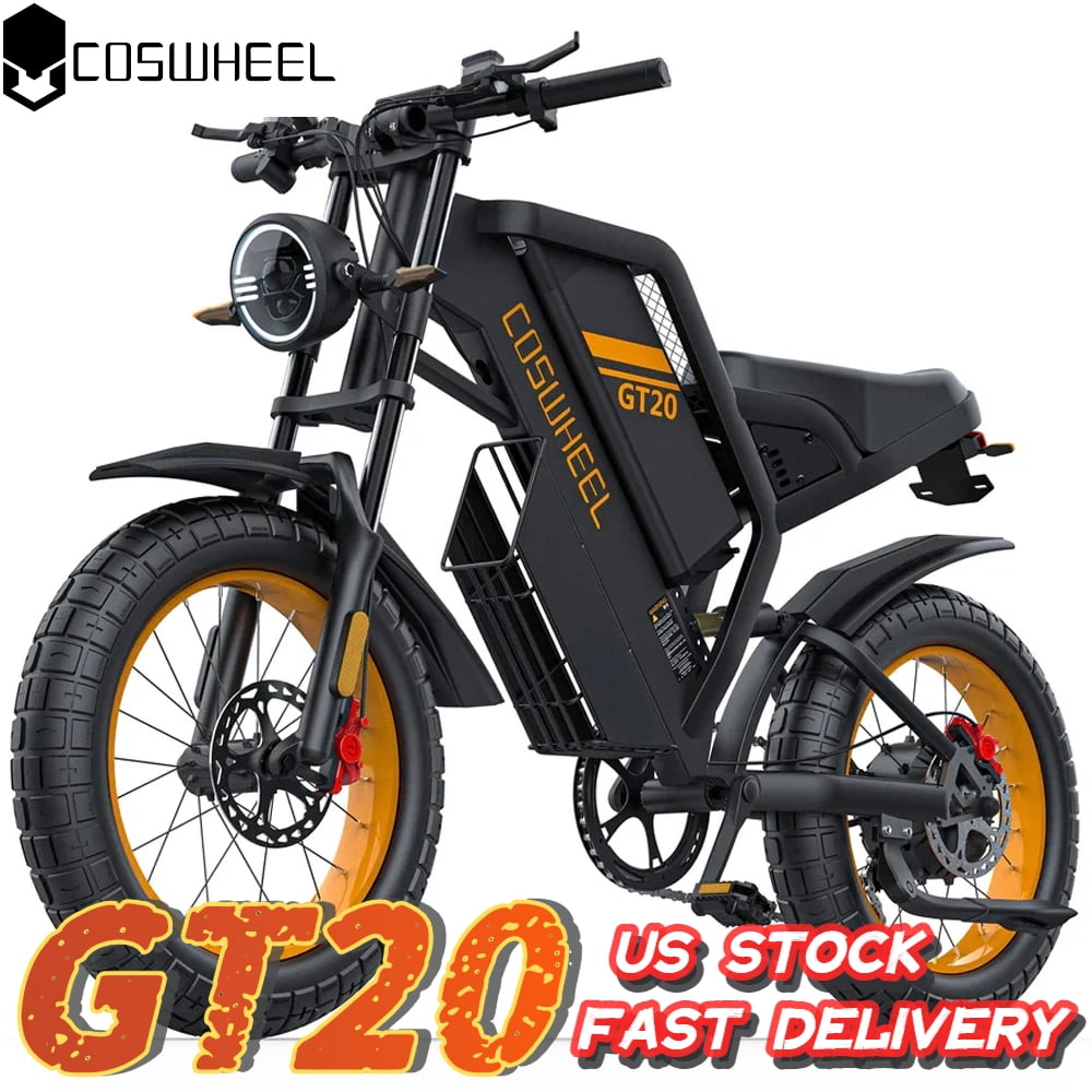 COSWHEEL GT20 1500W Electric Bike for Adults MTB, with 48V/25Ah Removable Battery, UL2849,Up to 31MPH & 145 Miles, Electric Motorcycle with 7-Speed, 20" x 4.0 Fat Tire