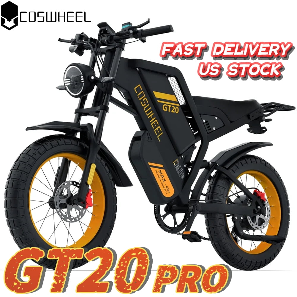 COSWHEEL GT20 1500W Electric Dirt Bike for Adults MTB, with 48V/25Ah Removable Battery, UL2849,Up to 31MPH & 145 Miles, Electric Motorcycle with 7-Speed, 20" x 4.0 Fat Tire Ebikes for Adults