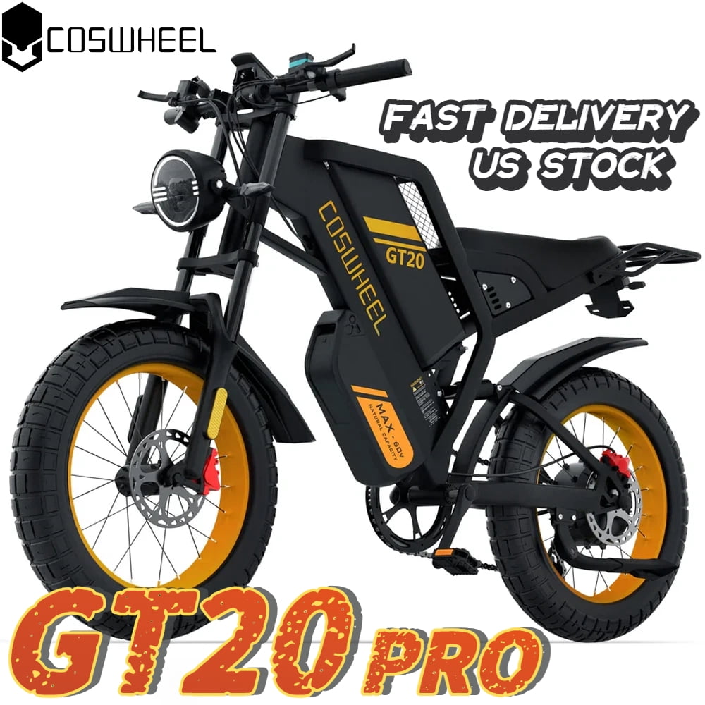 COSWHEEL GT20 PRO Electric Bike 3000W Dual Motor 40Ah Battery 20" All-Terrain Tires 31MPH Top Speed for Adult Ebike