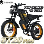COSWHEEL GT20 PRO Electric Dirt Bike for Adult - 3000W Peak, 48V/40Ah Battery, 20x4 Off Road Tires, 31MPH Trail EBike, UL2849