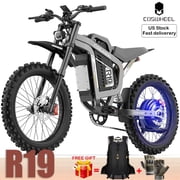 60MPH COSWHEEL R19 9000W Peak Electric Bike for Adults, 72V 40Ah 125 Miles Range E motorcycle,Hydraulic Brakes Dual Suspension,19"all terrain tire