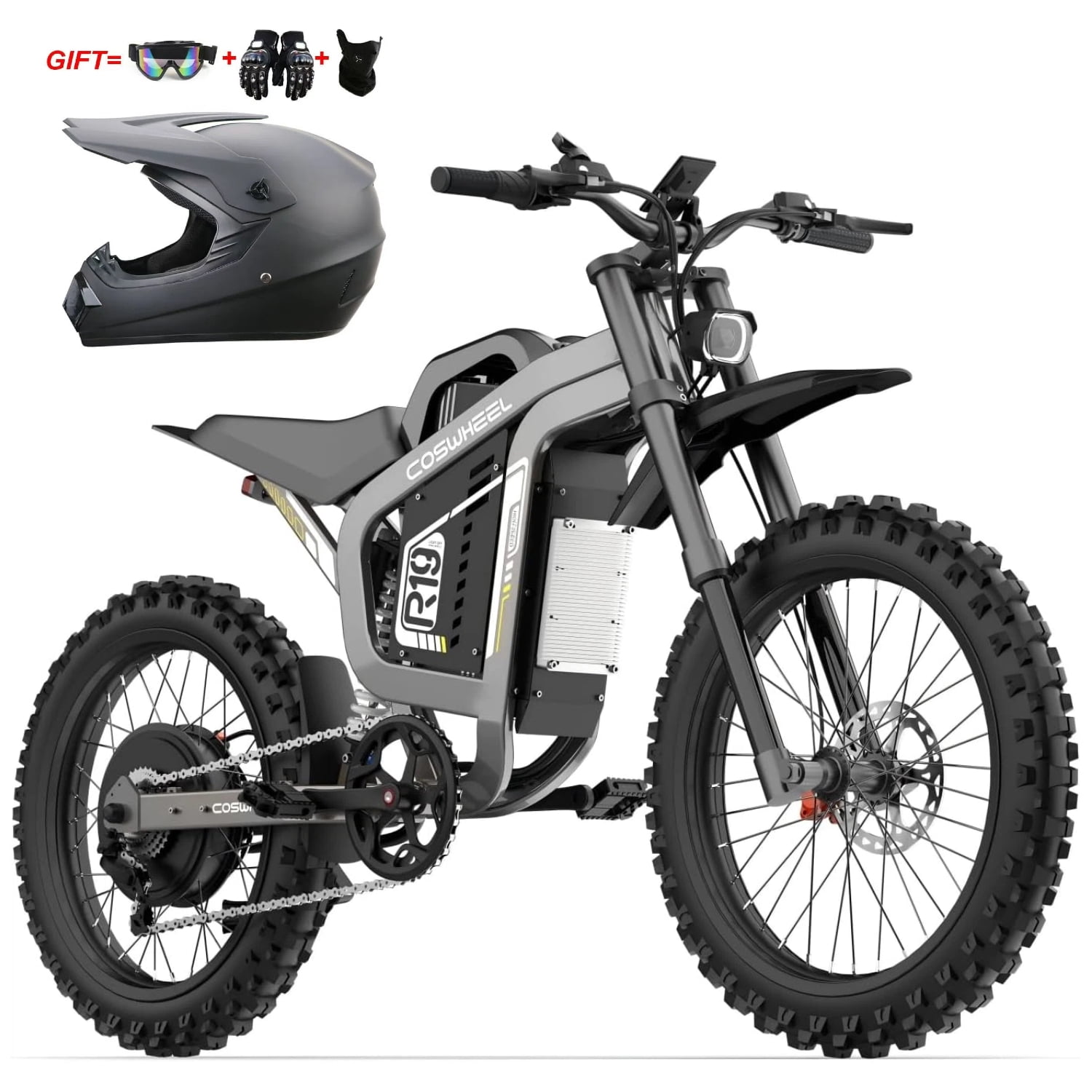 COSWHEEL R19 9000W (Peak) Electric Dirt Bike for Teens & Adults,60 MPH Off-Road Electric Motorcycle,72V 40AH Removable Battery,Hydraulic Brakes
