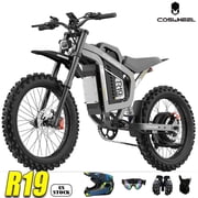 COSWHEEL R19 Adult Electric Motocross Bike, 19-Inch Off-Road Dirt Bike, 9000W Peak Power, 60 MPH Max Speed, 72V 40Ah Battery 240Nm