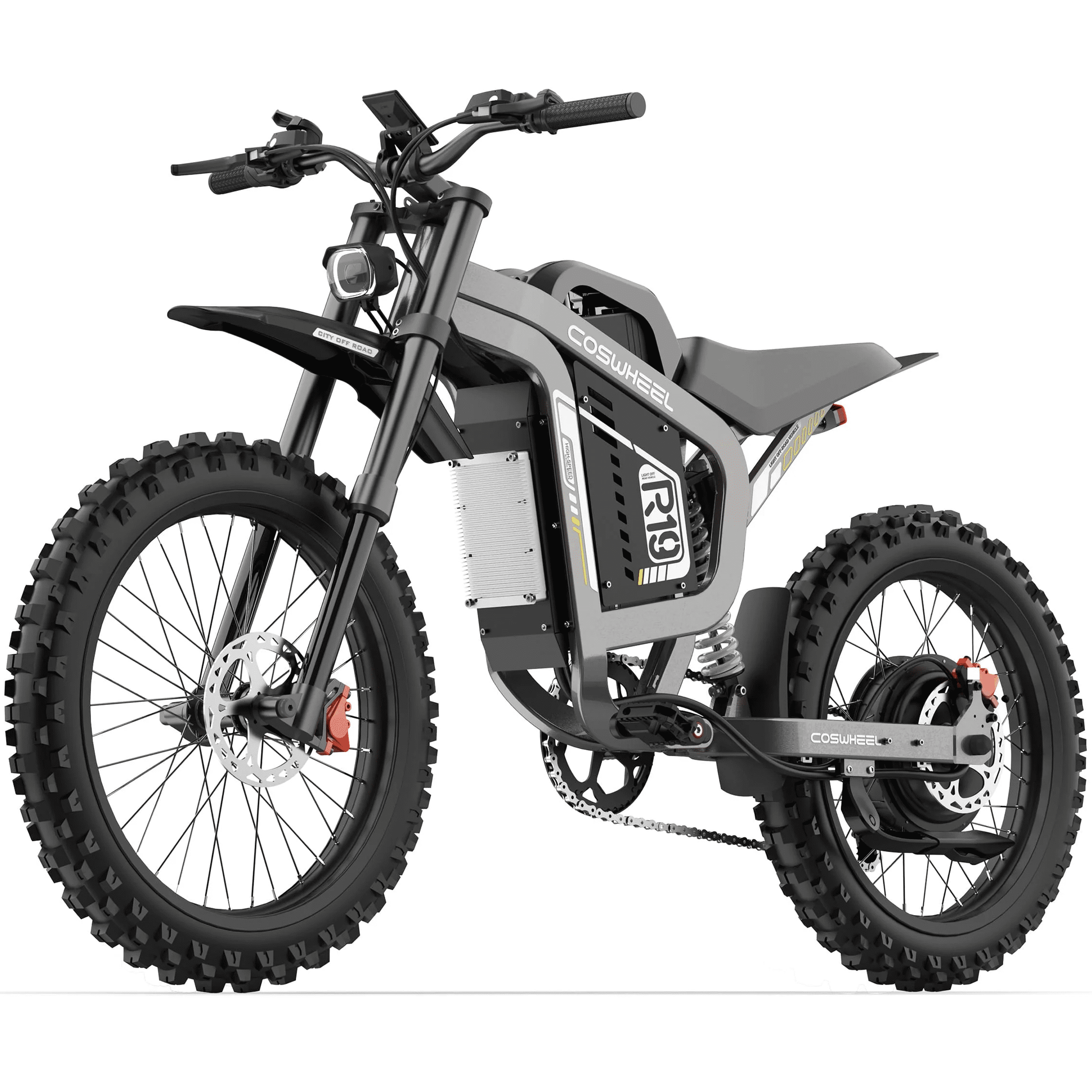 COSWHEEL R19 Electric Dirt Bike for Adults 9000W Peak 72V/40AH 46.6MPH 19x4 Light Off Road Dirt Bike, UL2849