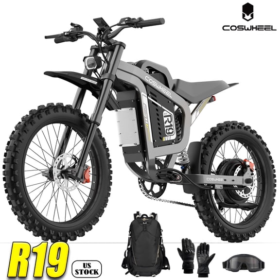 COSWHEEL R19 Electric Dirt Bike for Adults, 9000W Peak Motor,Top 60 MPH, 72V 40Ah Removable Battery,19 Inch Off-Road Electric Motocross Bike