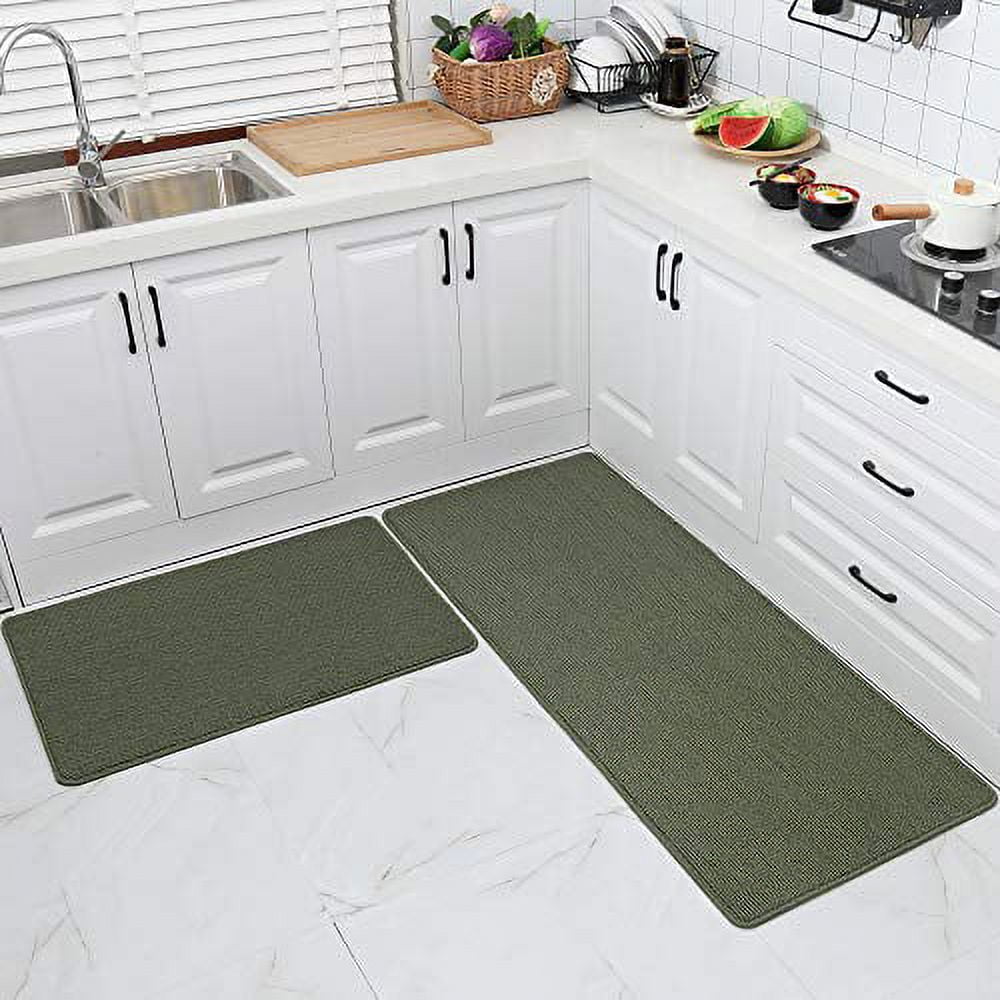 TIMO Kitchen Rug Set [2 PCS], Kitchen Mat 20x32 +20x47 Rubber Backing  Non Skid Machine Washable Kitchen Rugs and Mats, Absorbent L Shaped Soft Kitchen  Mats for Floor, Grey - Yahoo Shopping