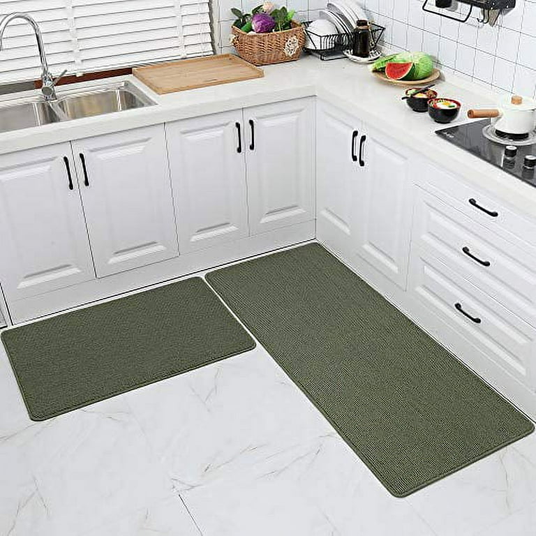 Cosy HOMEER 20x30 Inch20X48 inch Kitchen Rug Mats Made of 100% Polypropylene Strip TPR Backing 2 Pieces Soft Kitchen Mat Special