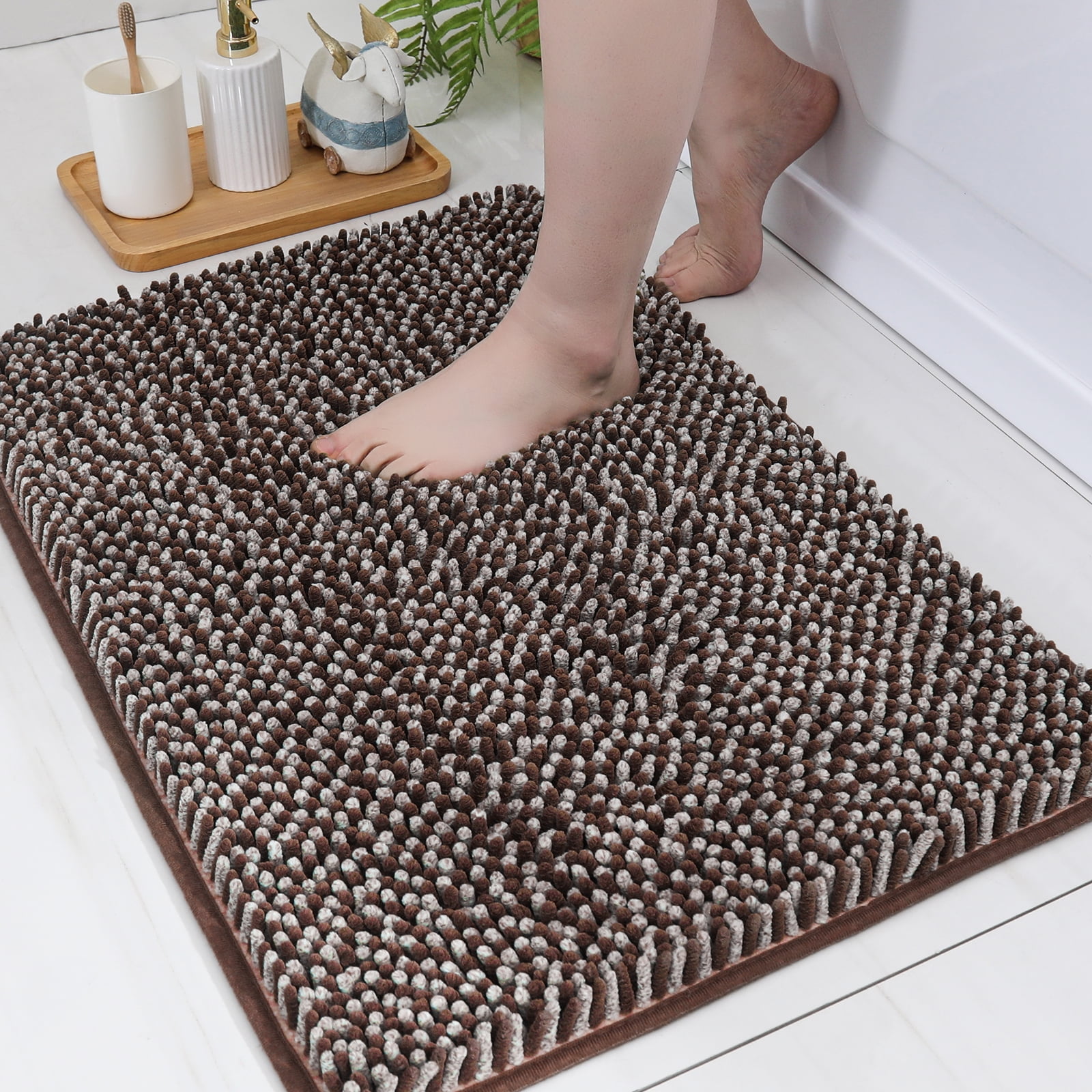 "COSY HOMEER 20""x30"" Microfiber Chenille Bathroom Rug, Non-Slip ...