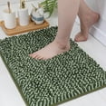 thumbnail image 1 of FloorHug Bathroom Rugs 17"x24", Chenille Bath Rugs Washable for Bathroom Floor, Soft and Absorbent Bath Mat Non-Slip, 1.2" Thick Plush Fluffy Bathroom Mat for Tub and Shower, Green, 1 of 10