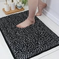 thumbnail image 1 of FloorHug Bathroom Rugs 20"x30", Chenille Bath Rugs Washable for Bathroom Floor, Soft and Absorbent Bath Mat Non-Slip, 1.2" Thick Plush Fluffy Bathroom Mat for Tub and Shower, Black, 1 of 10