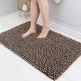 thumbnail image 1 of FloorHug Bathroom Rugs 24"x36", Chenille Bath Rugs Washable for Bathroom Floor, Soft and Absorbent Bath Mat Non-Slip, 1.2" Thick Plush Fluffy Bathroom Mat for Tub and Shower, Brown, 1 of 9
