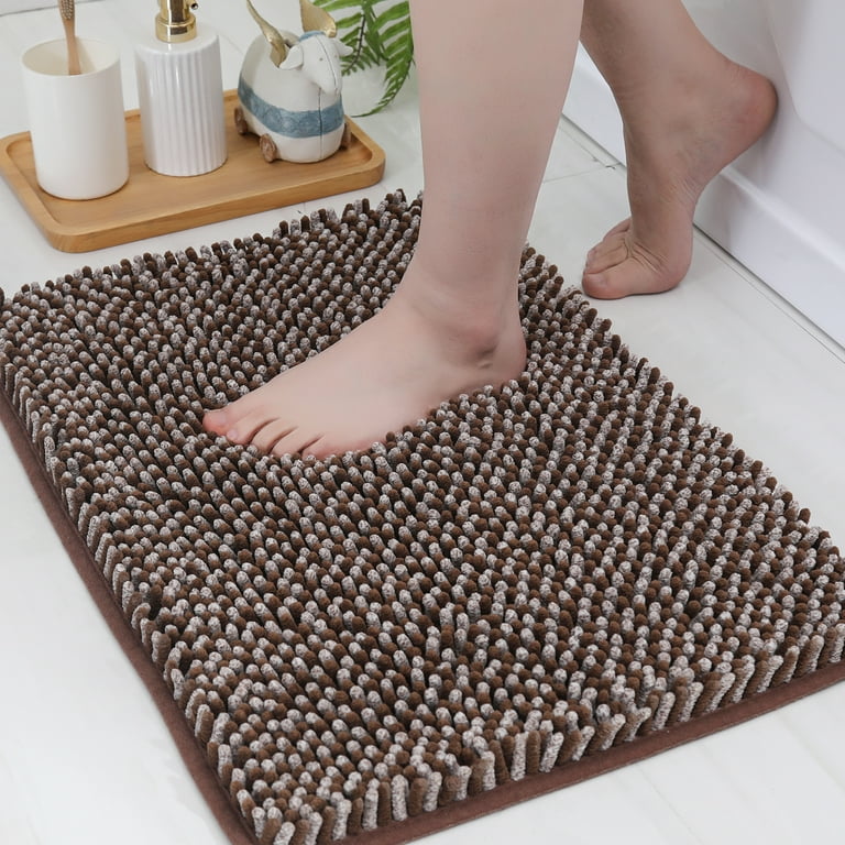 Bathroom Rugs Non-Slip Chenille Bath Mat for Bathroom Extra Soft