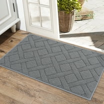 COSY HOMEER Doormat Indoor 20"x32", Front Door Mat Non-Slip for Entrance, Absorbent Resist Dirt Door Rug for Inside, Low-Profile Welcome Mat, Entryway Rug Floor Mats Machine Washable, Grey