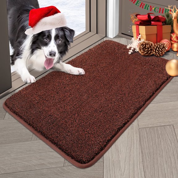 Mocsicka Halloween Ghost Doormat 17x30 Inch - Non-Slip, Washable, Funny Pumpkin Maple Leaf Outdoor Mat