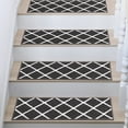 thumbnail image 1 of FloorHug Edging Stair Treads 28"x9"(15 PCS), Carpet Stair Treads for Wooden Steps Indoor, Stair Runners for Kids Elders and Dogs, Non-Slip TPE Backing, Stair Rugs Machine Washable, Black, 1 of 8