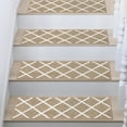 thumbnail image 1 of FloorHug Edging Stair Treads 28"x9"(4 PCS), Carpet Stair Treads for Wooden Steps Indoor, Stair Runners for Kids Elders and Dogs, Non-Slip TPE Backing, Stair Rugs Machine Washable, Beige, 1 of 8