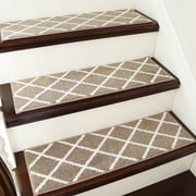 COSY HOMEER Edging Stair Treads Non-Slip Indoor 9"x28"(15 PCS), Carpet for Stairs Machine Washable, Carpet Stair Treads for Wooden Steps, Stair Runners for Kids Elders and Dogs, TPE Backing, Beige