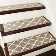 COSY HOMEER Edging Stair Treads Non-Slip Indoor 9"x28"(4 PCS), Carpet for Stairs Machine Washable, Carpet Stair Treads for Wooden Steps, Stair Runners for Kids Elders and Dogs, TPE Backing, Beige