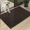 thumbnail image 1 of Floor Hug Indoor Dog Doormat, 24"x36", Non-Slip Front Door Mat for Entrance, Absorbent Resist Dirt Door Rug for Inside, Low-Profile Welcome Mat, Entryway Rug Machine Washable, Brown, 1 of 10
