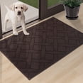 thumbnail image 1 of Floor Hug Indoor Doormat, 24" x 36" , Non-Slip Front Door Mat for Entrance, Machine Washable  Absorbent Entryway Rug, Brown, 1 of 10