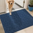 thumbnail image 1 of FLOORHUG Indoor Dog Doormat, 32"x48", Non-Slip Front Door Mat for Entrance, Absorbent Resist Dirt Door Rug for Inside, Low-Profile Welcome Mat, Entryway Rug Machine Washable, Blue, 1 of 10