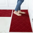 thumbnail image 1 of FloorHug Kitchen Rugs and Mats 2 PCS, 20"x30"+20"x48", Absorbent and Stain-Resistant Kitchen Mats Non-Slip, Kitchen Runners Machine Washable, Rugs for Kitchen, Laundry Room, Entrance, Red, 1 of 9