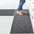 thumbnail image 1 of FloorHug Kitchen Rugs and Mats 2 PCS, 24"x35"+24"x60", Absorbent and Stain-Resistant Kitchen Mats Non-Slip, Kitchen Runners Machine Washable, Rugs for Kitchen, Laundry Room, Entrance, Dark Grey, 1 of 9