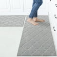 thumbnail image 1 of FloorHug Kitchen Rugs and Mats 2 PCS, 24"x35"+24"x60", Absorbent and Stain-Resistant Kitchen Mats Non-Slip, Kitchen Runners Machine Washable, Rugs for Kitchen, Laundry Room, Entrance, Grey, 1 of 9