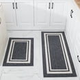 thumbnail image 1 of FloorHug Kitchen Rugs and Mats 2 Pieces, 20"x48"+20"x30", Stain-Resistant and Absorbent Kitchen Mats Non-Slip, Machine Washable Kitchen Floor Mat, Rugs for Kitchen, Floor and Home, Grey, 1 of 9