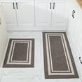 thumbnail image 1 of FloorHug Kitchen Rugs and Mats 2 Pieces, 20"x48"+20"x30", Stain-Resistant and Absorbent Kitchen Mats Non-Slip, Machine Washable Kitchen Floor Mat, Rugs for Kitchen, Floor and Home, Brown, 1 of 9