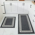 thumbnail image 1 of FloorHug Kitchen Rugs and Mats 2 Pieces, 24"x35"+24"x60", Stain-Resistant and Absorbent Kitchen Mats Non-Slip, Machine Washable Kitchen Floor Mat, Rugs for Kitchen, Floor and Home, Grey, 1 of 9