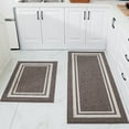 thumbnail image 1 of FloorHug Kitchen Rugs and Mats 2 Pieces, 24"x35"+24"x60", Stain-Resistant and Absorbent Kitchen Mats Non-Slip, Machine Washable Kitchen Floor Mat, Rugs for Kitchen, Floor and Home, Brown, 1 of 9