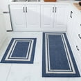 thumbnail image 1 of FloorHug Kitchen Rugs and Mats 2 Pieces, 24"x35"+24"x60", Stain-Resistant and Absorbent Kitchen Mats Non-Slip, Machine Washable Kitchen Floor Mat, Rugs for Kitchen, Floor and Home, Blue, 1 of 9