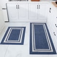 thumbnail image 1 of FloorHug Kitchen Rugs and Mats 2 Pieces, 24"x35"+24"x60", Stain-Resistant and Absorbent Kitchen Mats Non-Slip, Machine Washable Kitchen Floor Mat, Rugs for Kitchen, Floor and Home, Blue, 1 of 8
