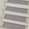 thumbnail image 1 of Floor Hug Stair Treads 28"x9"(15 PCS), Carpet Stair Treads for Wooden Steps Indoor, Stair Runners for Kids Elders and Dogs, Non-Slip TPE Backing, Stair Rugs Machine Washable, Grey, 1 of 9