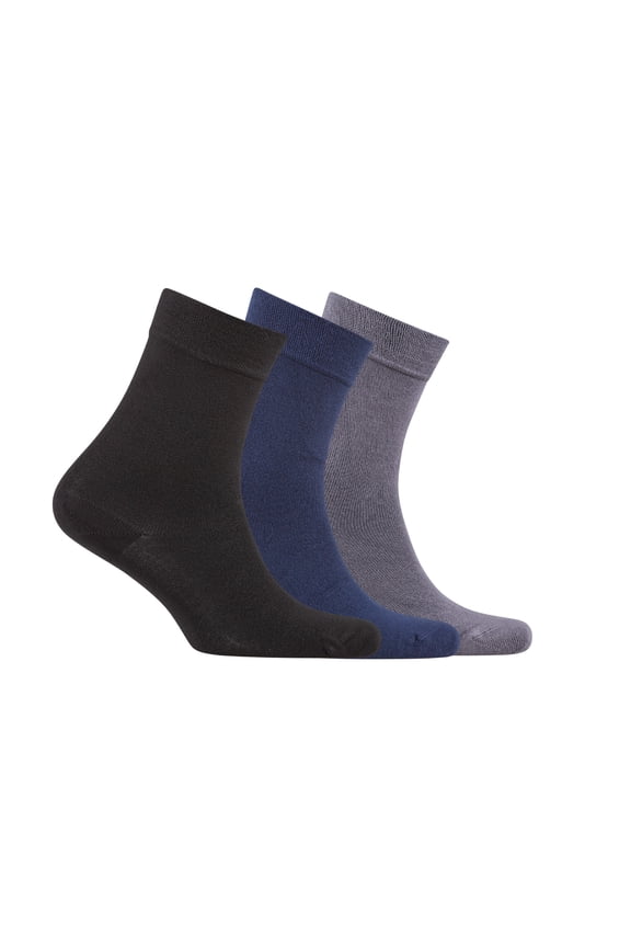 Women's Bamboo Dress Socks Crew Soft Thin Seamless Toe, 3 Pairs