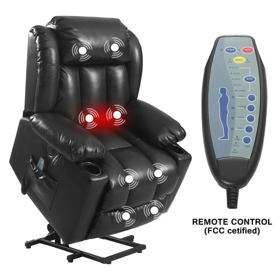 COSYJOY Electric Lift Recliner Massage Chair for the Elderly (Black)